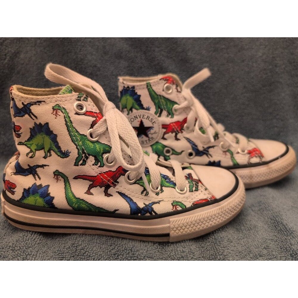 Converse Hi Dinosaur Dinoverse High Top Shoes Sneakers Green Blue Kids Size 12
